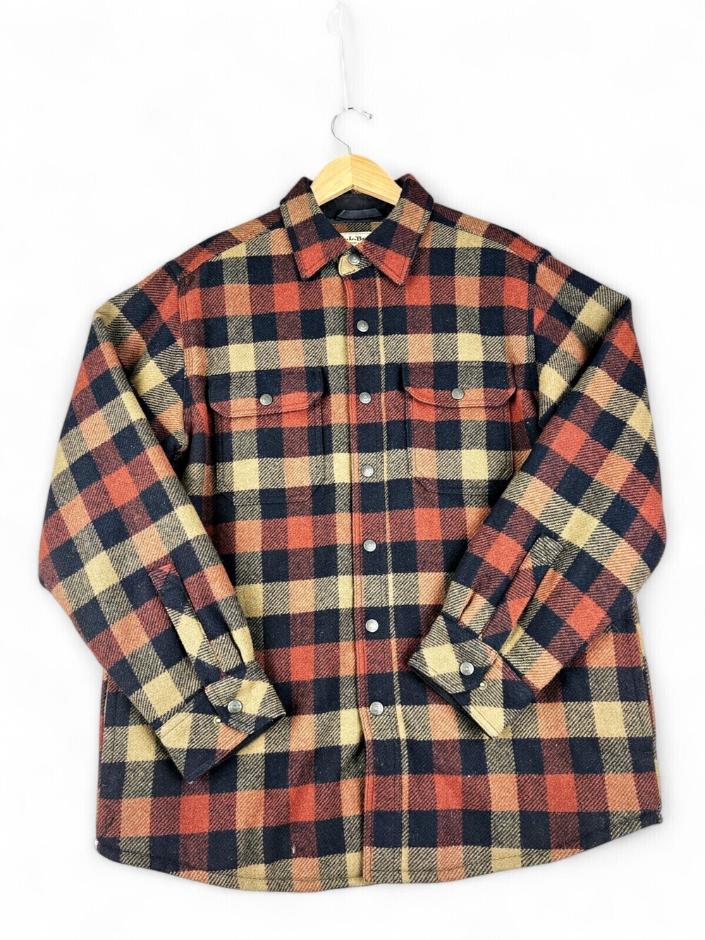 L.L.Bean Men's Wool Plaid Field Jacket - Size L